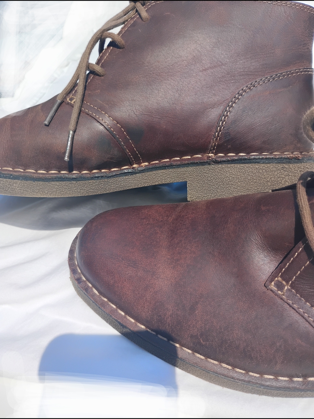 Men's Chaps Brown Leather Lace-Up Chukka Boots